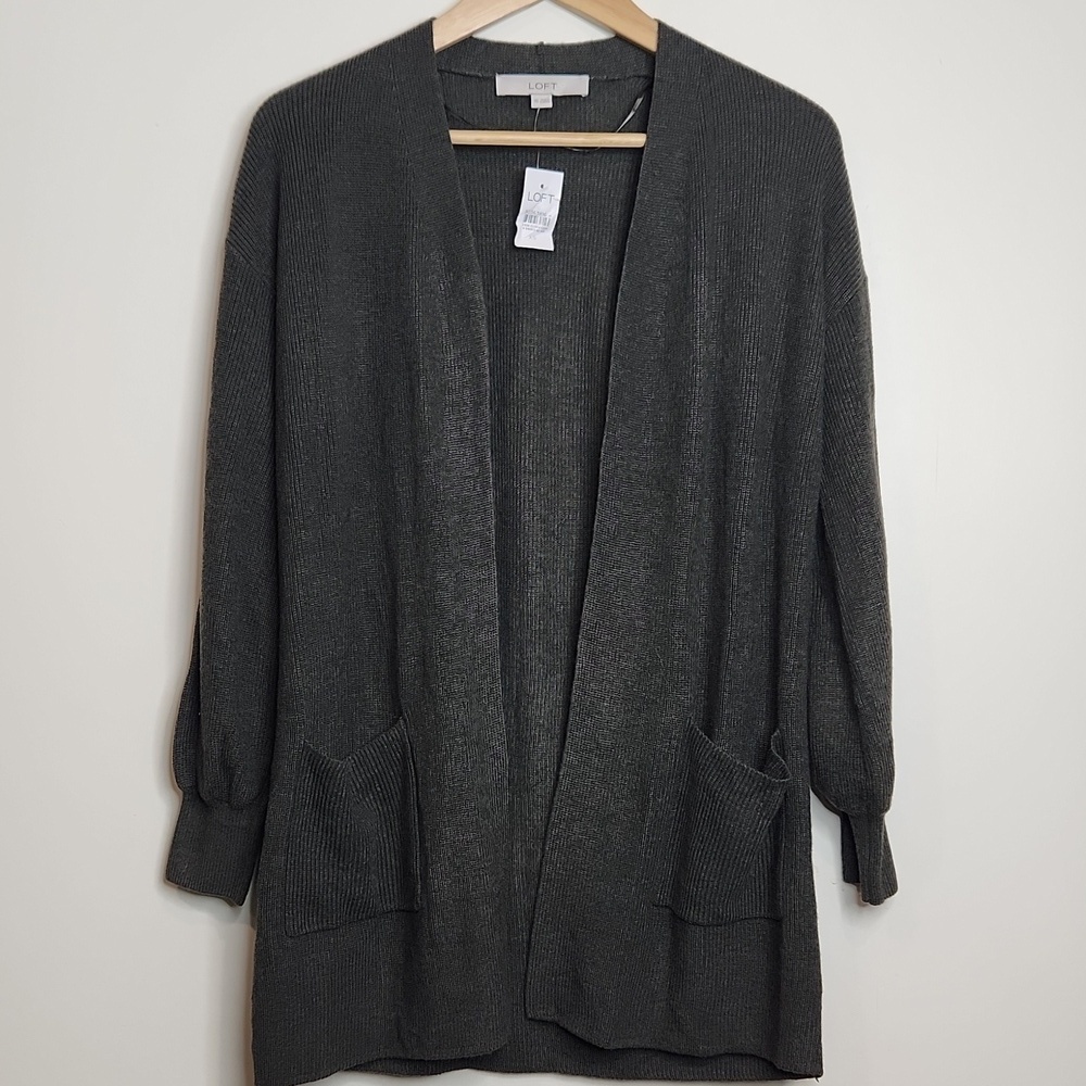 NWT! Loft Dark Green Open Front Cardigan Size Xs Women
